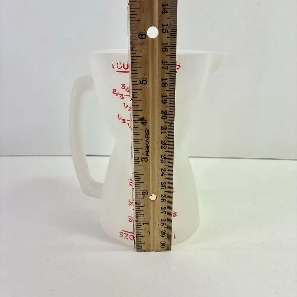 Vintage Tupperware Double Sided Wet Dry Measuring Cup Red Lettering 1 Cup 8 oz